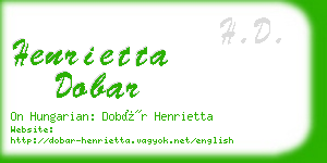 henrietta dobar business card